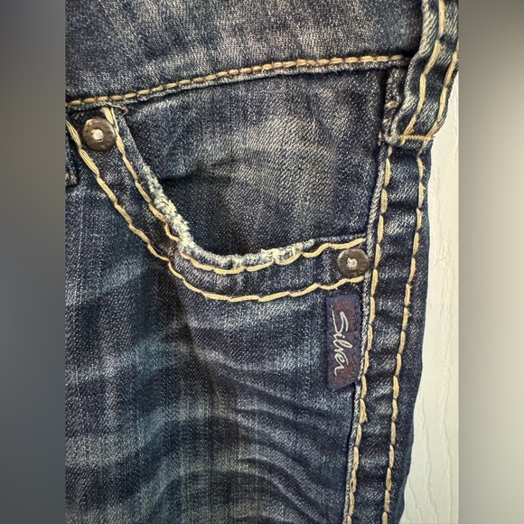 Silver Jeans Women’s Size 31 Mckenzie Capri Flap Pockets Stretch Denim - Picture 5 of 12